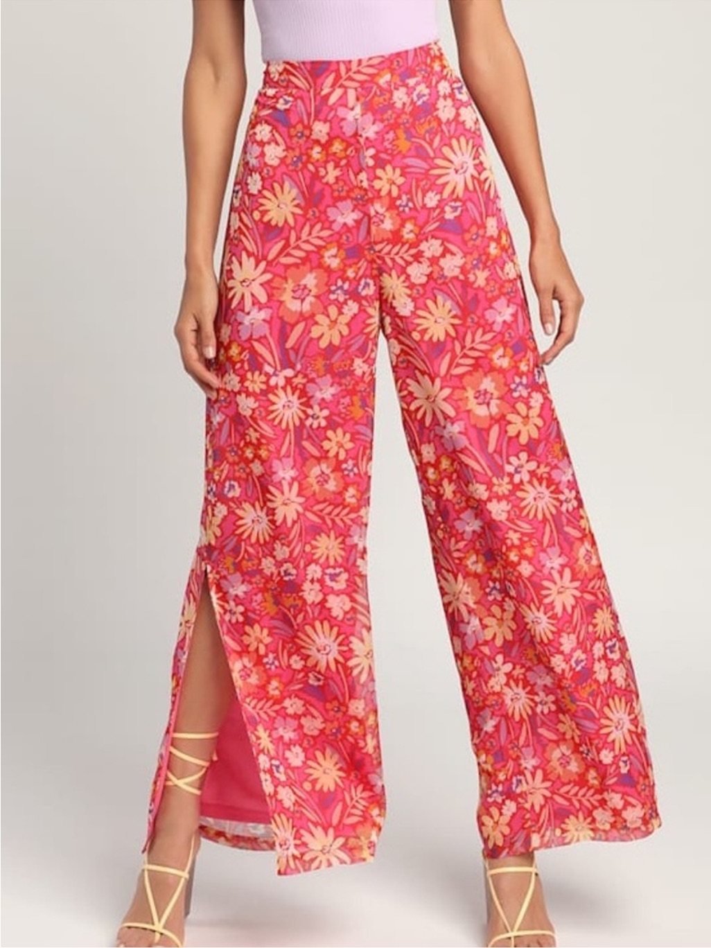 Lulus Flower Fun Flowy Pants